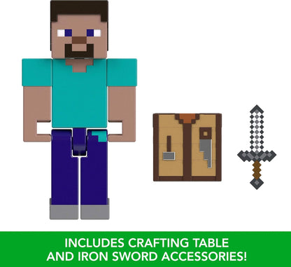 Mattel Collection de figurines et accessoires Minecraft, échelle de 8,3 cm avec motif pixelisé (les personnages peuvent varier