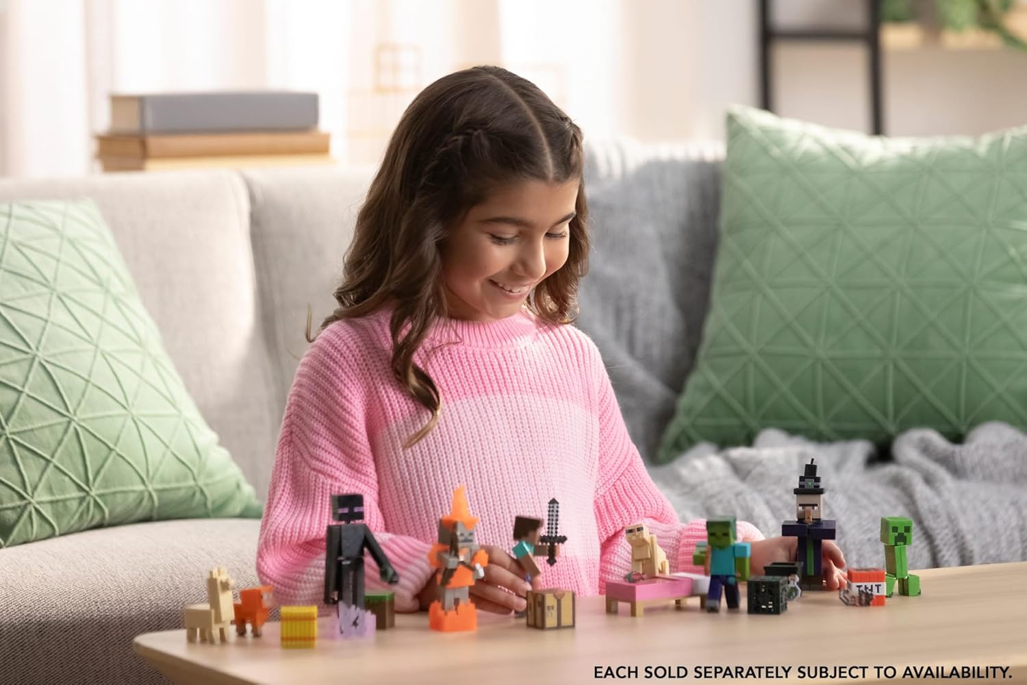 Mattel Minecraft actiefiguren & accessoirecollectie, 8,3 cm schaal met pixel-design (figuren kunnen variëren