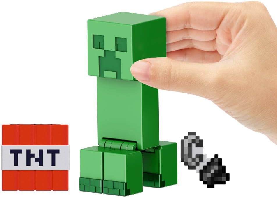 Mattel Minecraft actiefiguren & accessoirecollectie, 8,3 cm schaal met pixel-design (figuren kunnen variëren
