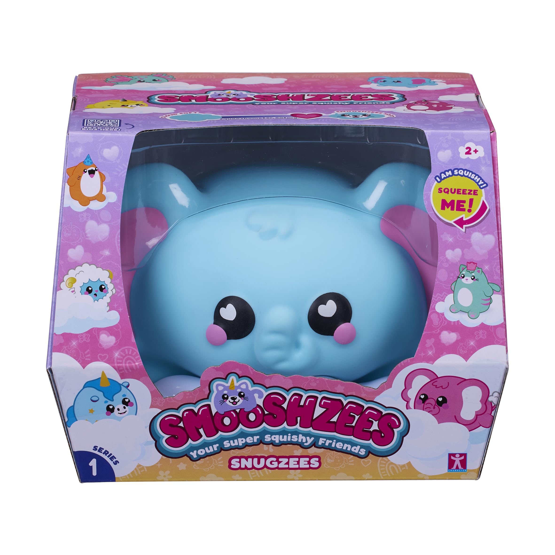 Smooshzees Snugzees, Luna, Blue Elephant, Collectable Characters, Supersoft, Cuddly and Squishy!