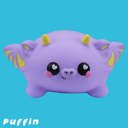 Smooshzees Snugzees, Puffin, Purple Dragon, Collectable Characters, Supersoft, Cuddly and Squishy!