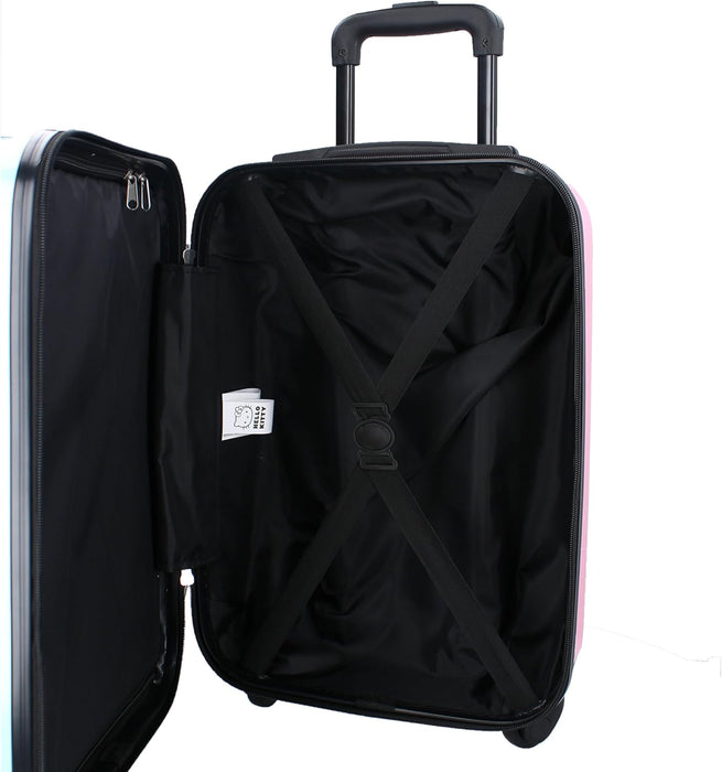 HELLO KITTY Hard ABS Suitcase Travel Trolley for Children – 4 Wheels – Extendable Handle – 46 x 33 x 21 cm – Capacity 31 Litres – Colour Blue and Pink – Voyage Vibes Series, azure, Valigia piccola