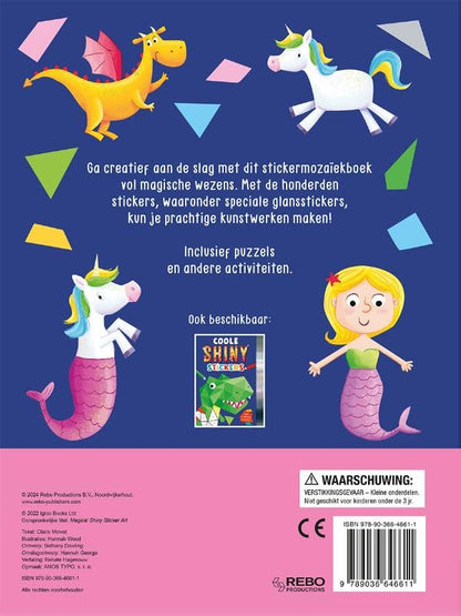 Coole Shiny Stickers Stickerboek Magische Wezens 12 Mozaieken