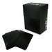 Vault X Deck Box and 100 Black Card Sleeves - Medium Size for Approx 80 Sleeved Cards - PVC Free Self Closing Protective Card Holder for TCG CCG (Medium w/Sleeves