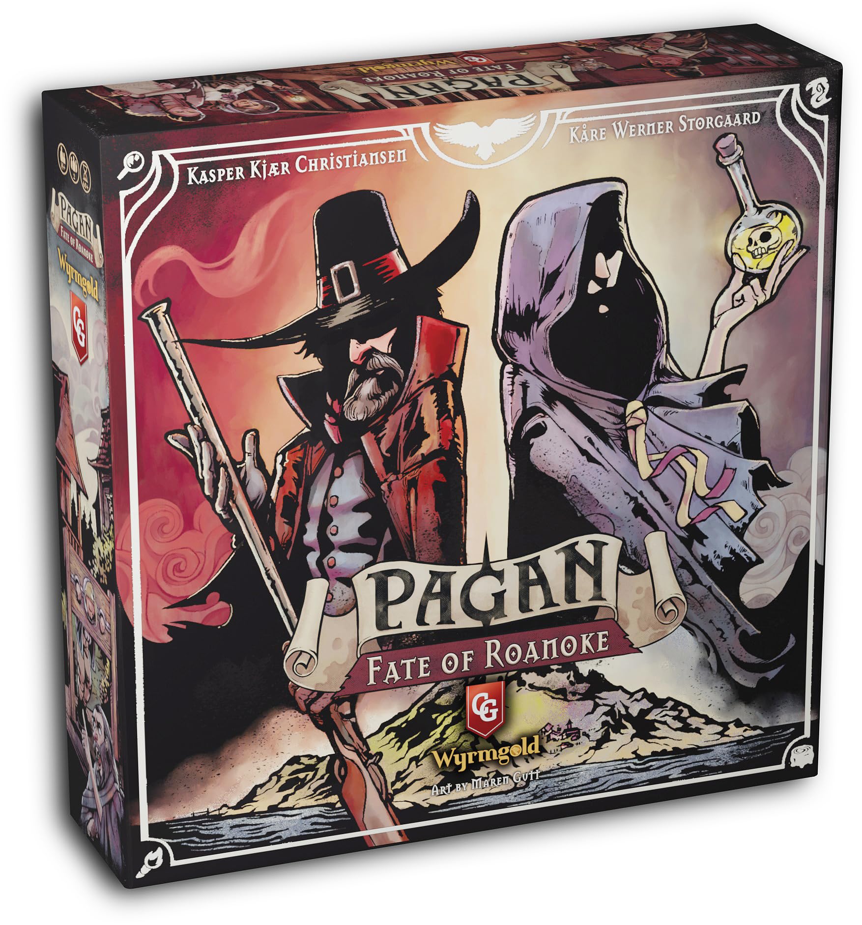 Capstone Games Pagan: The Fate of Roanoke - Dueling Witch & Hunter Asymmetrical Deduction Card Game Filled with Intrigue & Mystery, 2 Players, 60 Mins
