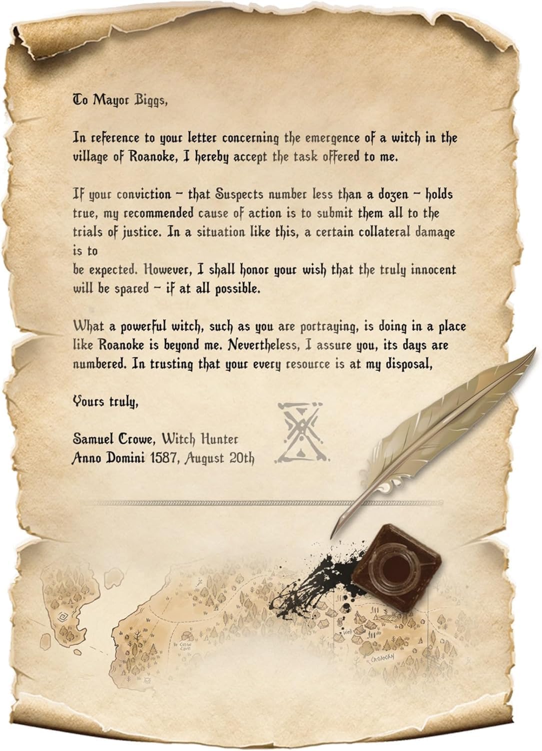 Capstone Games Pagan: The Fate of Roanoke - Dueling Witch & Hunter Asymmetrical Deduction Card Game Filled with Intrigue & Mystery, 2 Players, 60 Mins