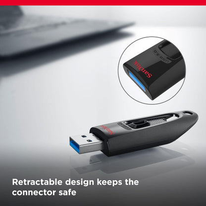 SanDisk Ultra 64GB USB Flash Drive USB 3.0 up to 130MB/s Read - Pack of 3