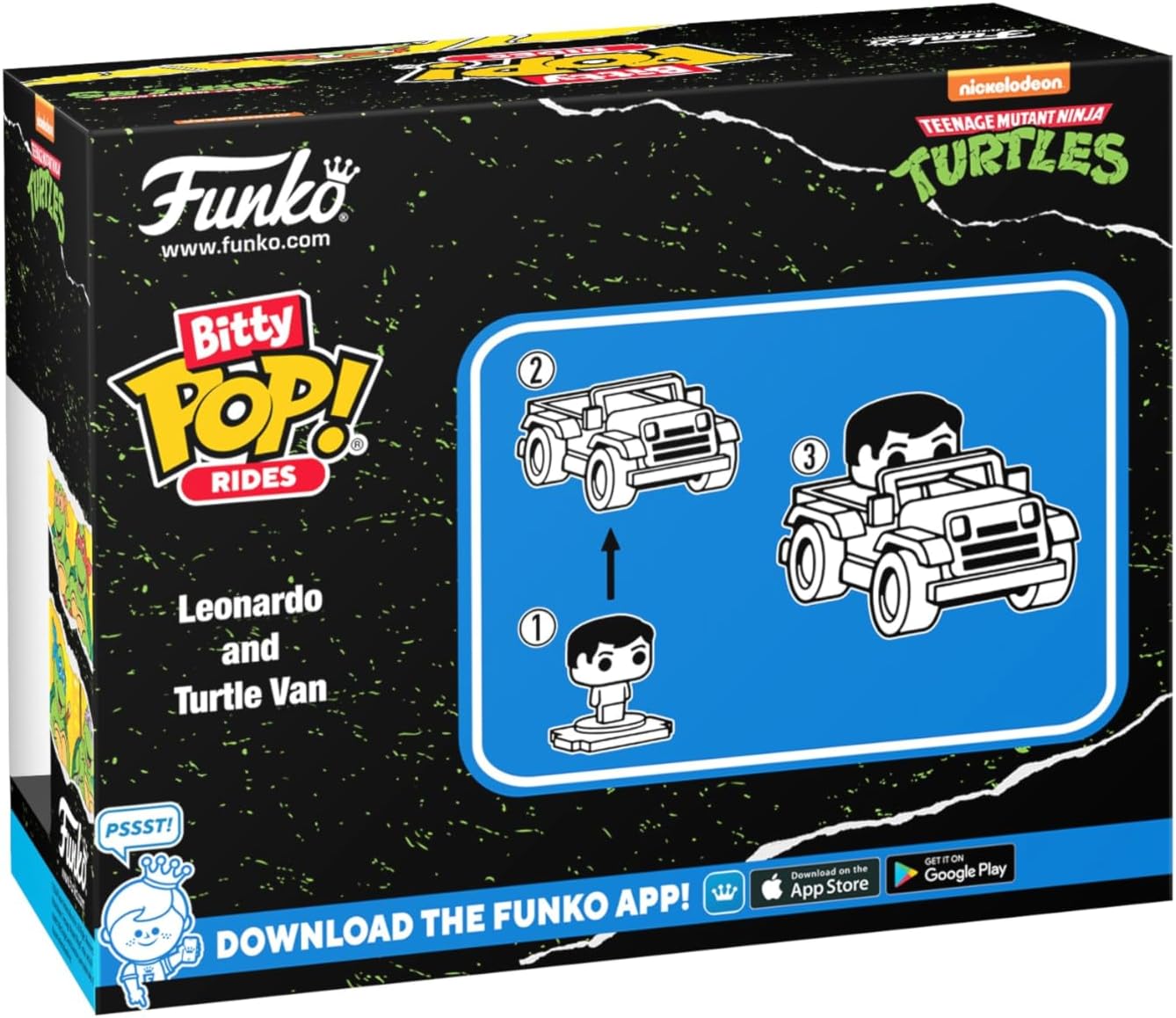 Funko - Figurine TMNT Tortues Ninja - Ride Leonardo Van Bitty Pop 6cm - 0889698836265