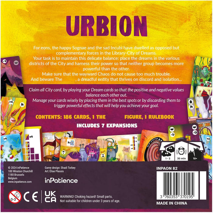 Urbion - Juego de cartas - Juego de estrategia de equilibrio de sueños en solitario y cooperativo, juego de ritmo rápido con 7 expansiones para niños y adultos a partir de 10 años, 1-2 jugadores
