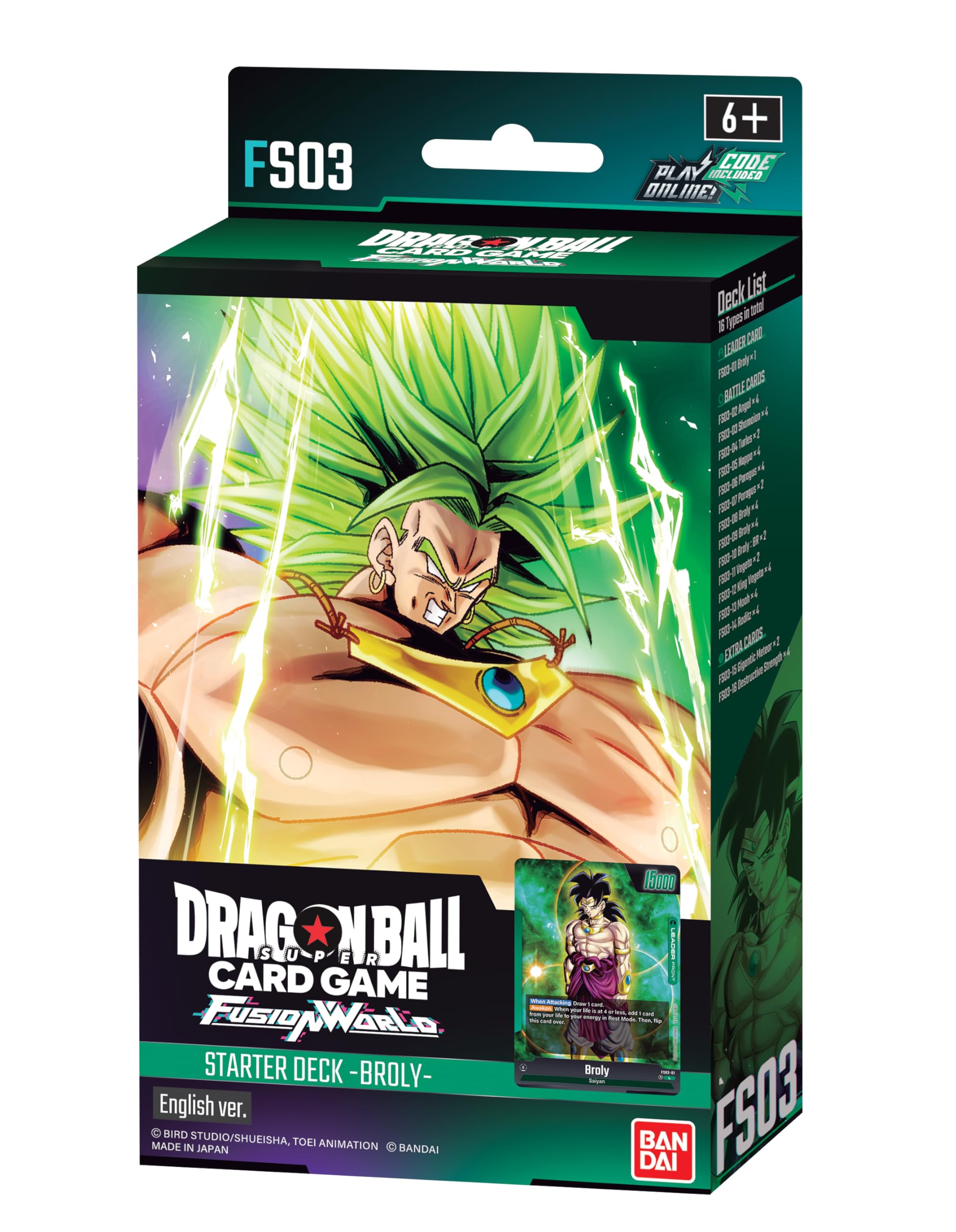 DRAGON BALL SUPER TCG: FUSION WORLD: BROLY STARTER DECK 03 (FS03
