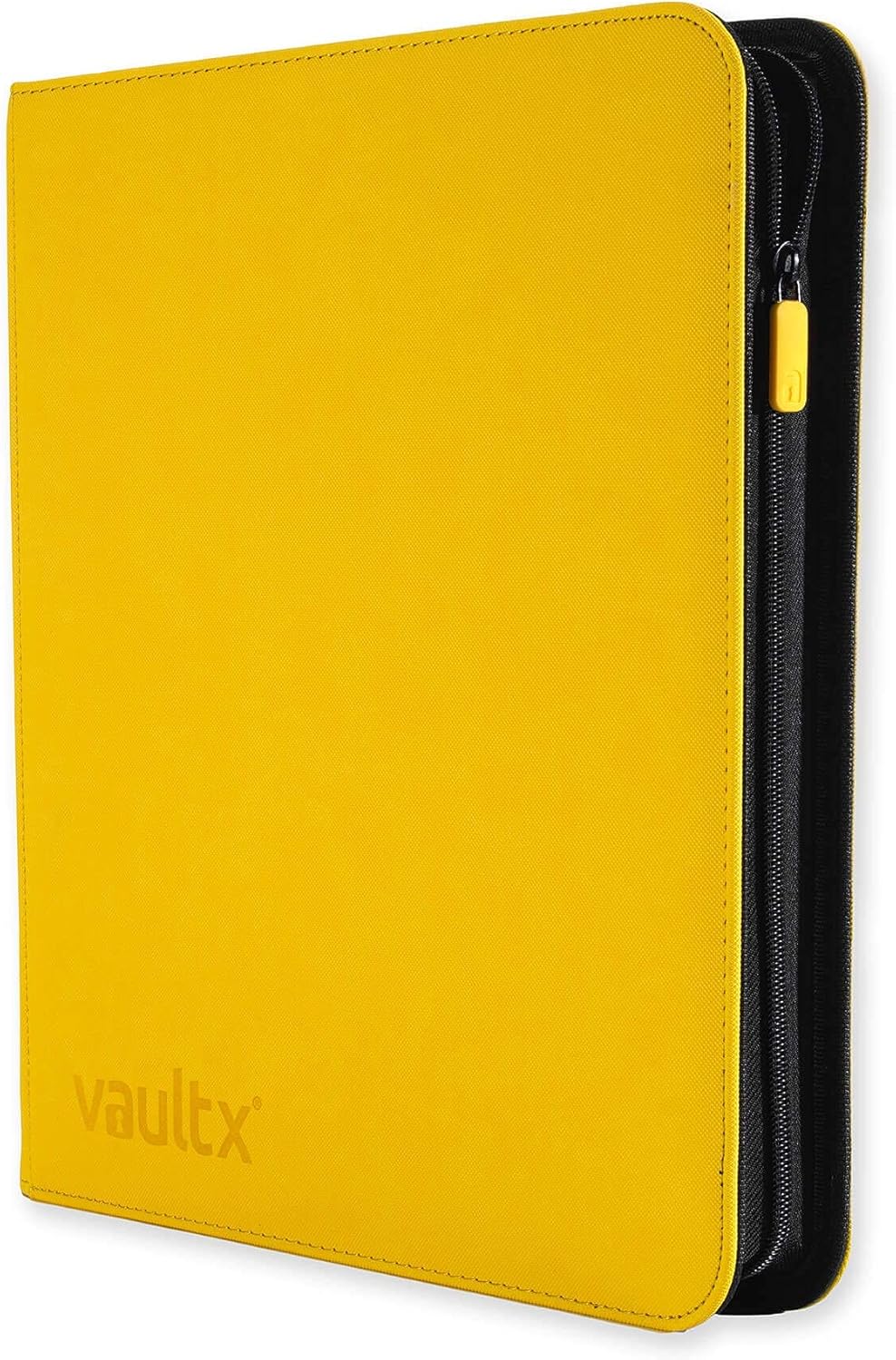 Vault X Premium Exo-Tec Zip Binder 12 Pocket, 20 Double-Sided Pages for 480 Side-Loading Slots for Board, Collectible or Trading Card Game Protective Folder Album (Yellow