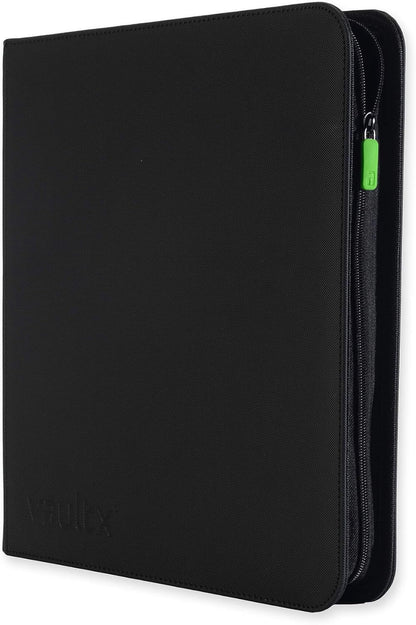 Vault X Premium Exo-Tec XL Zip Binder - 12 Pocket XL Trading Card Album Folder - 624 Side Loading Pocket Binder for TCG (Black)