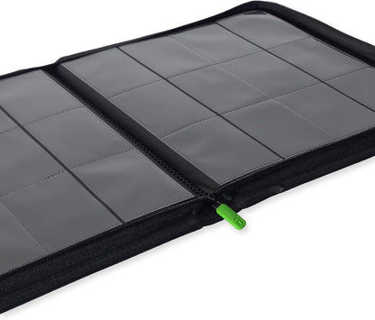 Vault X Premium Exo-Tec XL Zip Binder - 12 Pocket XL Trading Card Album Folder - 624 Side Loading Pocket Binder for TCG (Black)