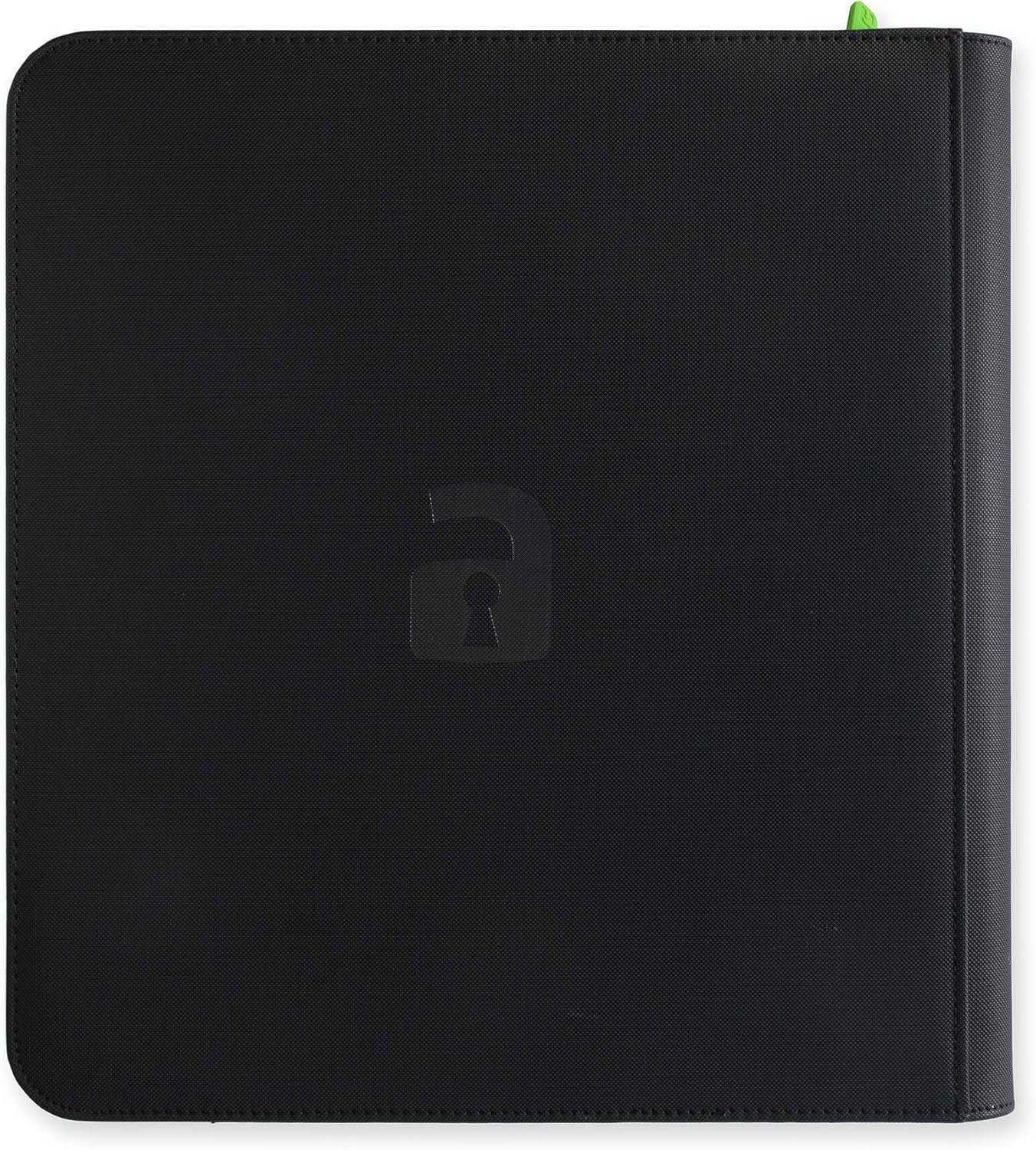 Vault X Premium Exo-Tec XL Zip Binder - 12 Pocket XL Trading Card Album Folder - 624 Side Loading Pocket Binder for TCG (Black)
