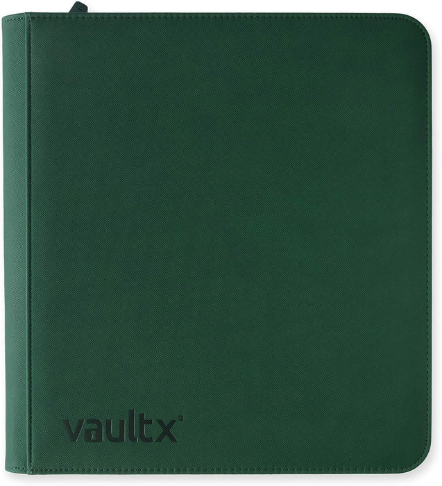 Vault X Premium Exo-Tec XL Zip Binder - 12 Pocket XL Trading Card Album Folder - 624 Side Loading Pocket Binder for TCG (Green)