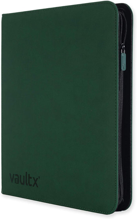 Vault X Premium Exo-Tec XL Zip Binder - 12 Pocket XL Trading Card Album Folder - 624 Side Loading Pocket Binder for TCG (Green)