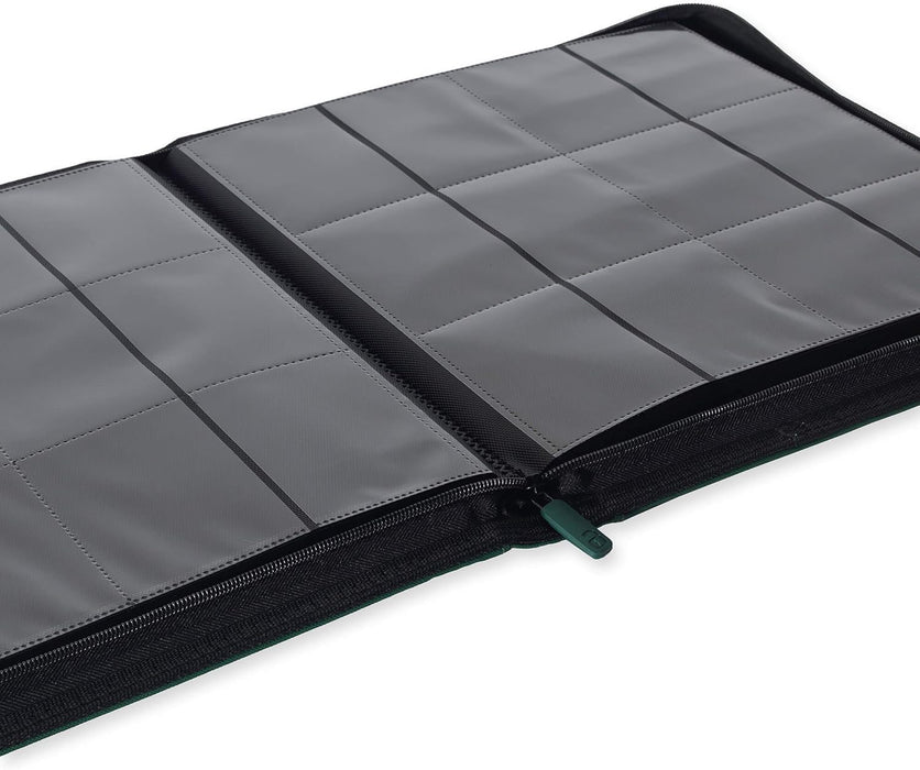 Vault X Premium Exo-Tec XL Zip Binder - 12 Pocket XL Trading Card Album Folder - 624 Side Loading Pocket Binder for TCG (Green)