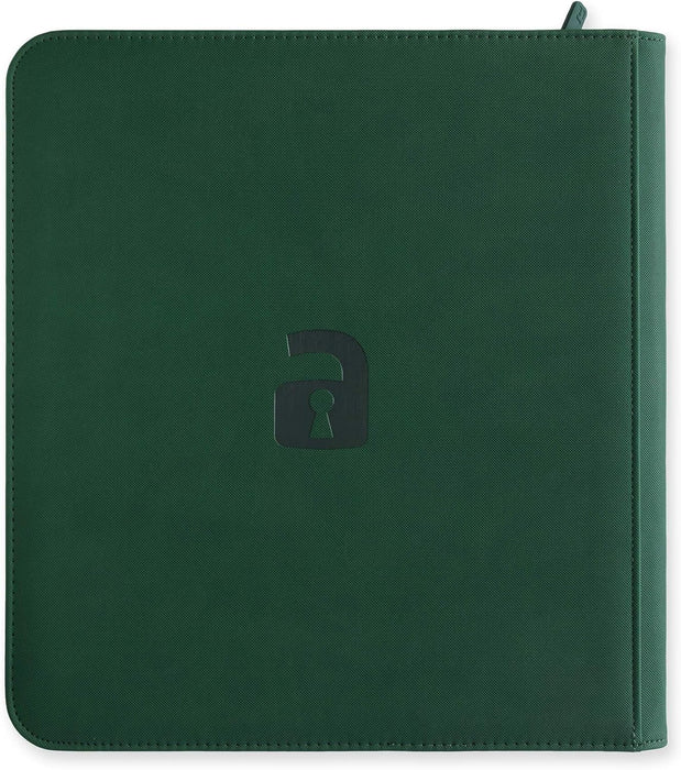 Vault X Premium Exo-Tec XL Zip Binder - 12 Pocket XL Trading Card Album Folder - 624 Side Loading Pocket Binder for TCG (Green)