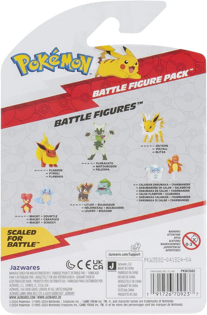 Pokémon PKW3582 - Battle Figure Pack - Galar-Flampion & Glumanda, offizielle detaillierte Figuren, je 5 cm