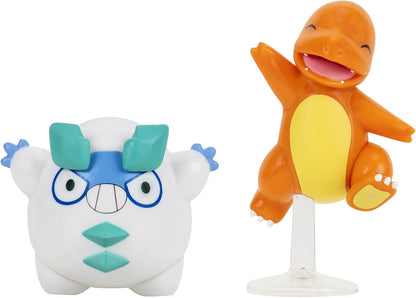 Pokémon PKW3582 - Battle Figure Pack - Galar-Flampion & Glumanda, offizielle detaillierte Figuren, je 5 cm
