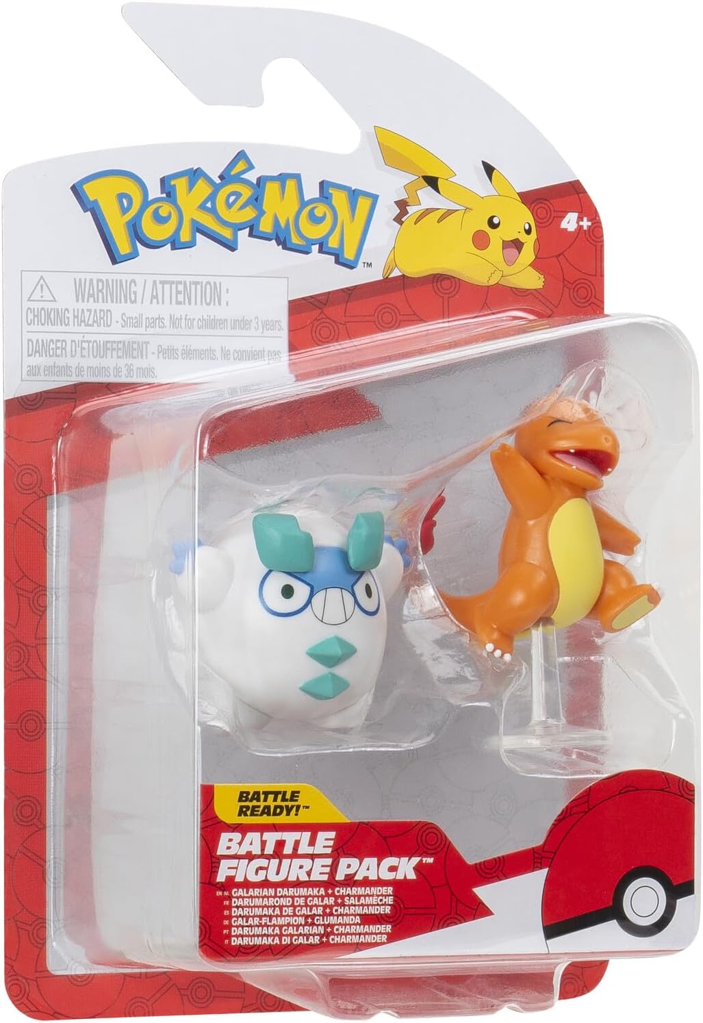 Pokémon PKW3582 - Battle Figure Pack - Galar-Flampion & Glumanda, offizielle detaillierte Figuren, je 5 cm