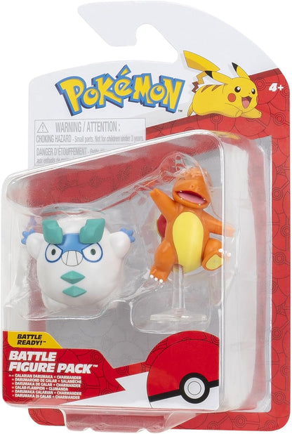 Pokémon PKW3582 - Battle Figure Pack - Galar-Flampion & Glumanda, offizielle detaillierte Figuren, je 5 cm