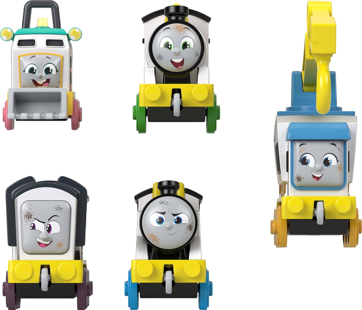 Thomas & Friends Diecast Vehicle Set Construction Crew 5 Push-Along Toy Train Engines for Preschool Kids Ages 3+ Years, JBW26