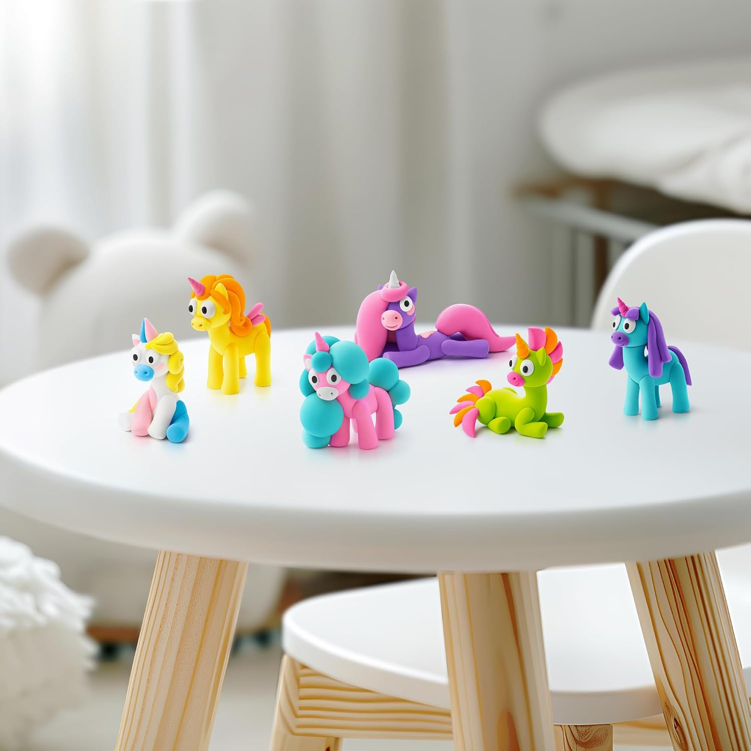 HEY CLAY Rainbow Unicorns Set - Air-Dry Clay Kit for Kids - Creative Set Boys and Girls Age 3+