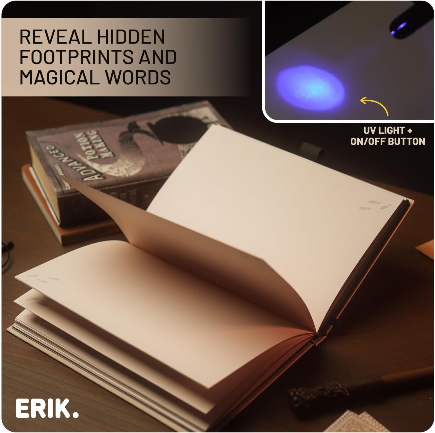 Grupo Erik: Quaderno Harry Potter Mappa del Malandrino | Quaderno A5 con Penna Bacchetta e inchiostro invisible, Segnalibro, Tasca espandibile, 192 pagine 100 g/m², Harry Potter Gadget