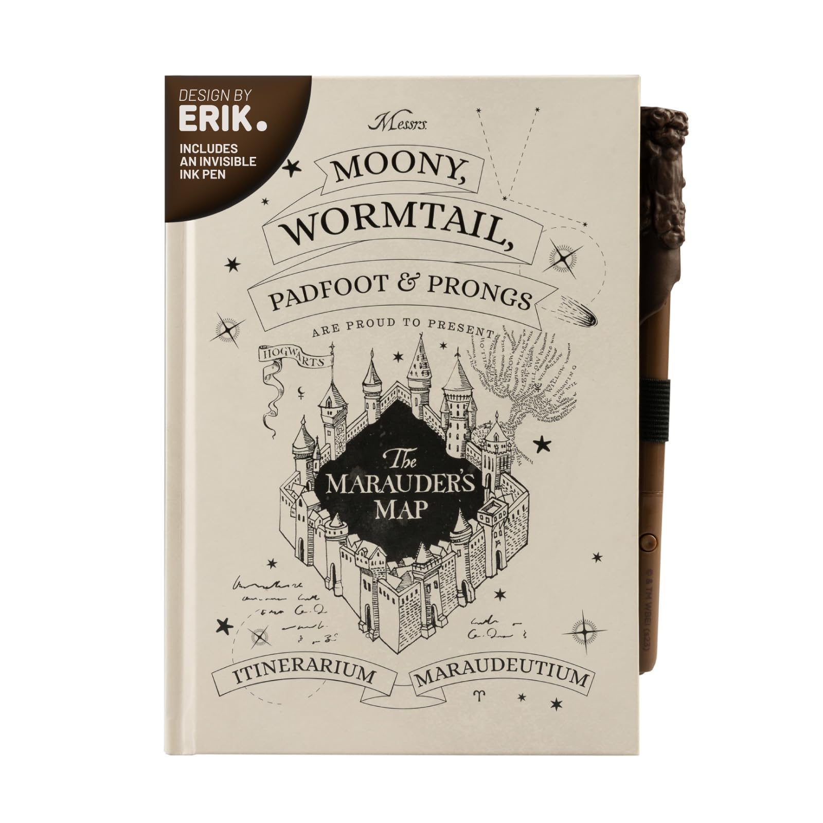 Grupo Erik: Quaderno Harry Potter Mappa del Malandrino | Quaderno A5 con Penna Bacchetta e inchiostro invisible, Segnalibro, Tasca espandibile, 192 pagine 100 g/m², Harry Potter Gadget