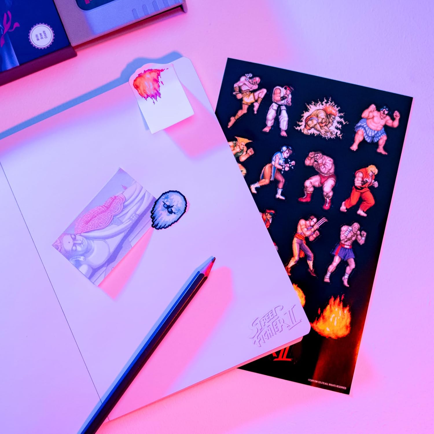Grupo Erik Notebook A5 - Street Fighter | Sticky Notes & Stickers & Gift Box | Notebooks A5, Notepads A5, A5 Notepad, Sketchbook A5 | Gamer Gifts, Gaming Desk Accessories