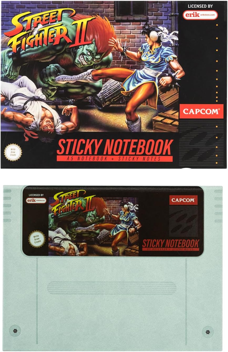 Grupo Erik Notebook A5 - Street Fighter | Sticky Notes & Stickers & Gift Box | Notebooks A5, Notepads A5, A5 Notepad, Sketchbook A5 | Gamer Gifts, Gaming Desk Accessories
