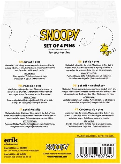 Grupo Erik: Set Spille con Licenza ufficiale, Set 4 Spillette Personalizzate, Spille Smaltate in metallo