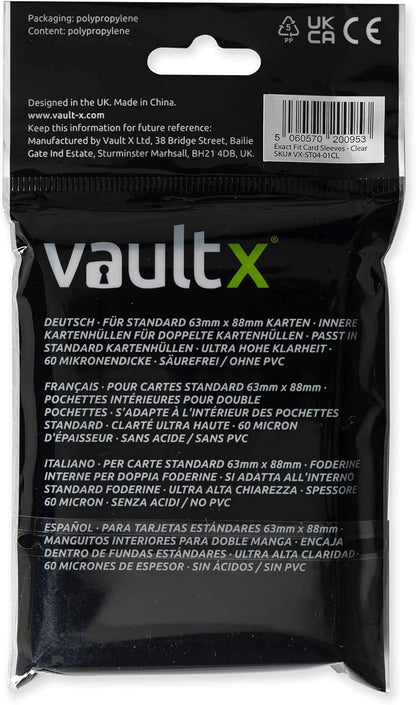 Vault X Exact Fit Trading Card Sleeves - High Clarity Perfect Fit Inner Sleeves for TCG (200 Pack