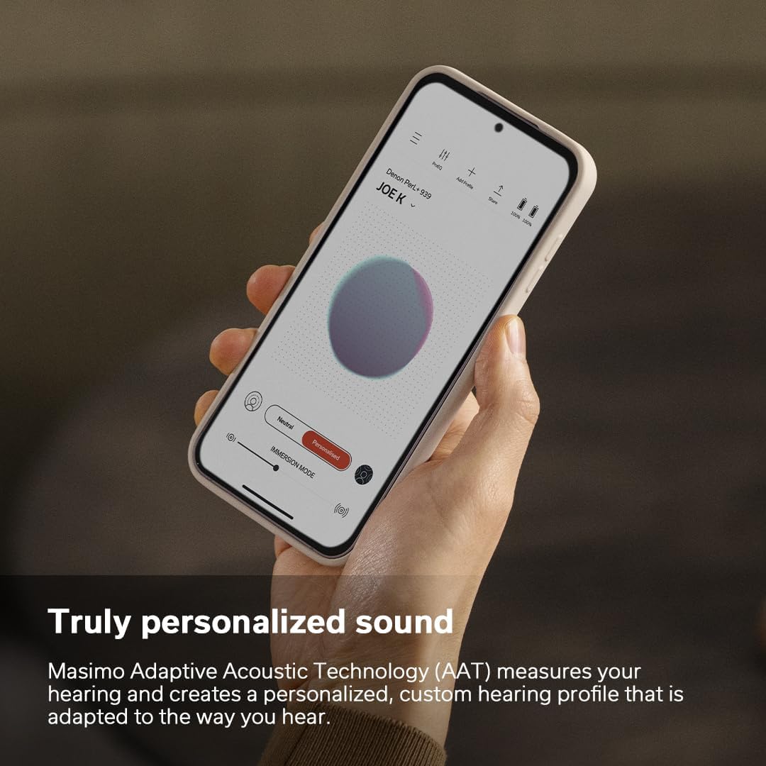 Denon PerL Pro True In Ear Wireless Earbuds, Personalised Sound Profile, Noise Cancelling Earbuds, Water Resistant Earphones, with Built in Microphones and Long Battery Life, Black Denon PerL Pro Black