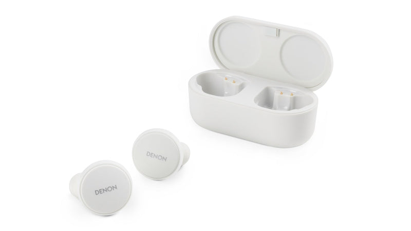 Denon PerL Pro True Wireless Earbuds, Personalised Sound Profile, Noise Cancelling Earbuds, Water Resistant Earphones, with Built in Microphones and Long Battery Life - White