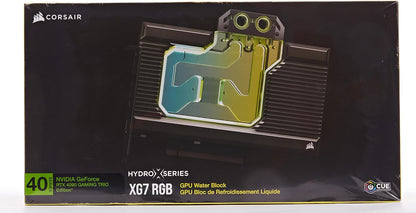 Corsair Hydro X Series XG7 RGB 4090 GAMING TRIO GPU Water Block - For MSI GeForce RTX™ 4090 GAMING TRIO Cards - Nickel-Plated Copper - Included Backplate & 5V ARGB Adapter Cable - Black TRIO RTX 4090