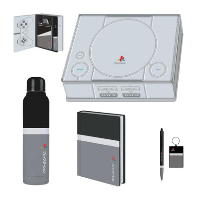 Pyramid International PlayStation Classic Premium Geschenkset - Retro Gaming Geschenk mit Schlüsselanhänger, Stift, Isolierflasche, A5 Notizbuch & Postkarten-Set für PlayStation Fans