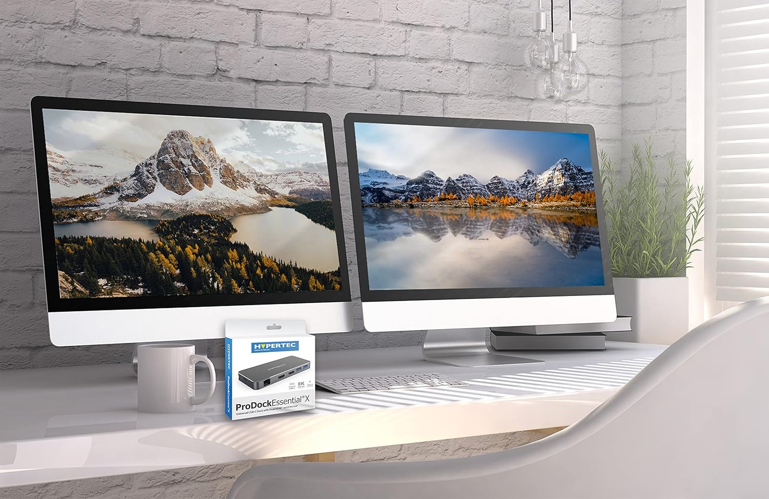 Hypertec ProDockEssential X1 Universal USB-C Dock, Dual HDMI, 8K Single Display (Windows Only) / 4k Dual Display, 2 x USB-A 3.0, 1 x USB-C, Gigabit Ethernet, 100W Power Delivery