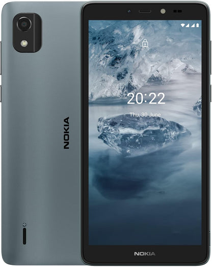 Nokia C2 2nd Edition 5.7” Smartphone with all-day battery life, 5MP & 2MP cameras, Android 11 (Go edition), MicroSD card slot supports up to 256GB, 2 years quarterly security updates, Dual SIM - Blue