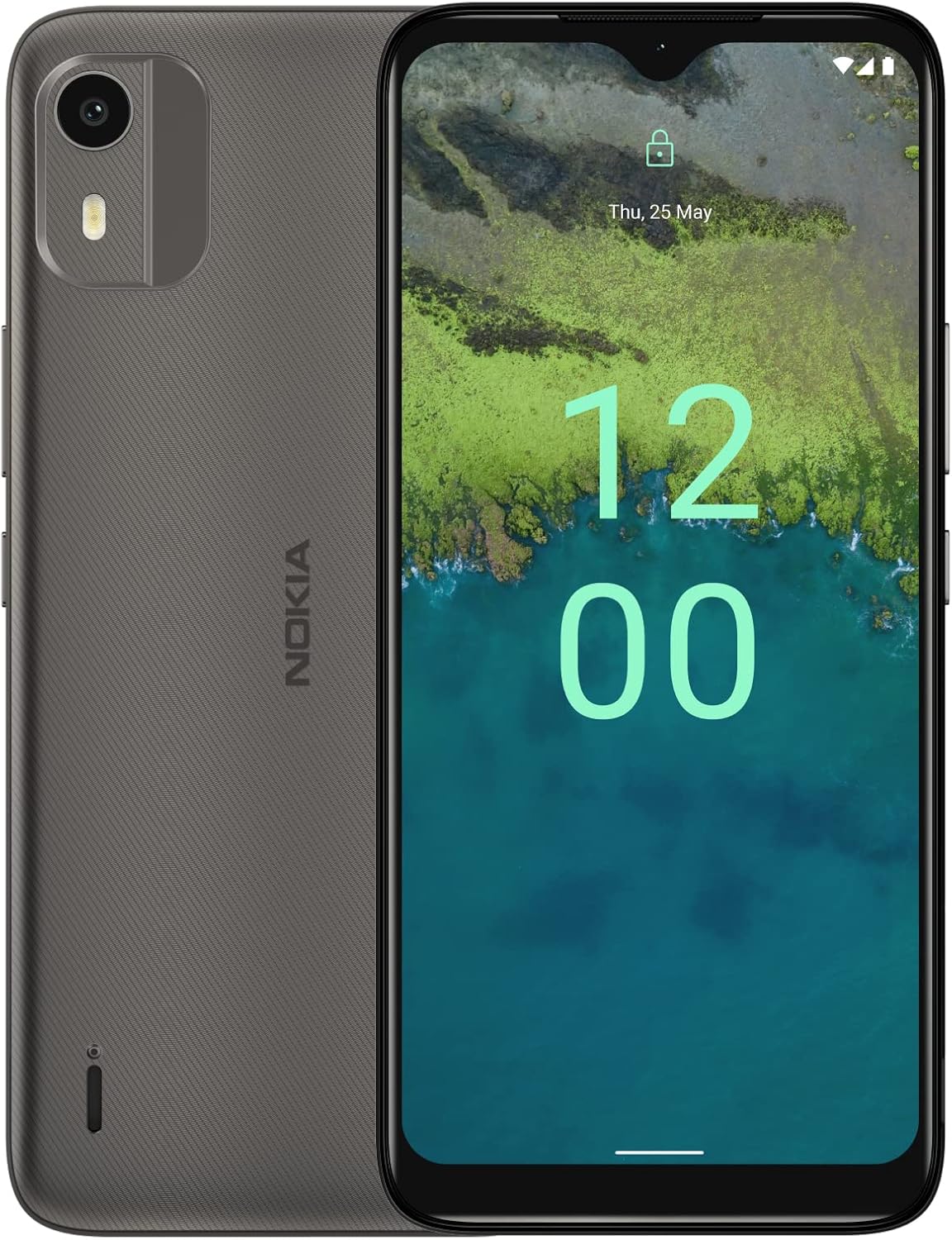 Nokia C12 6.3” HD+ Dual SIM Smartphone, Android 12 (Go edition), Octa-core 2GB RAM/64GB ROM, 8MP Rear /5MP Front Cameras, Night & Portrait modes, IP52 Rating, 3000mAh Battery - Charcoal
