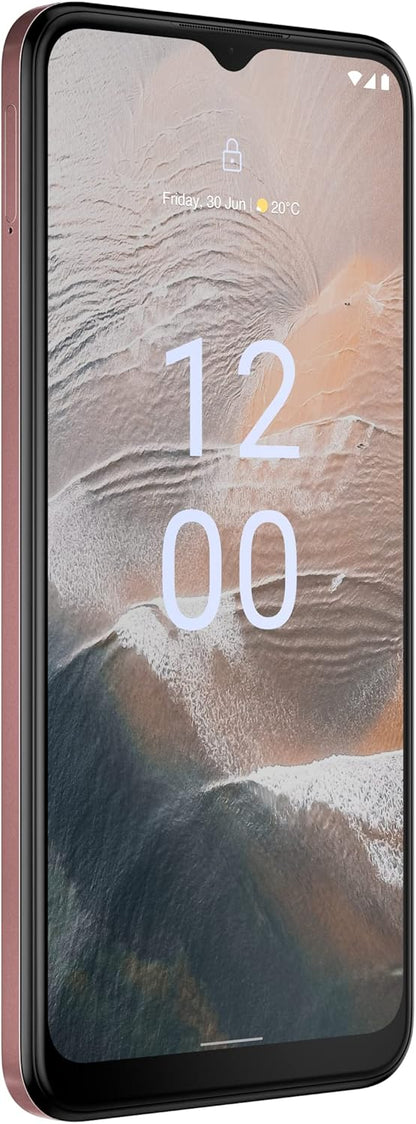 Nokia C32 6.5” HD+ Smartphone with 4GB RAM/64GB ROM, 50MP/8MP cameras, 5000 mAh 3-day Battery Life, Toughened Glass back, IP52 Rating, Fingerprint sensor & Face unlock, Android 13, Dual SIM - Pink