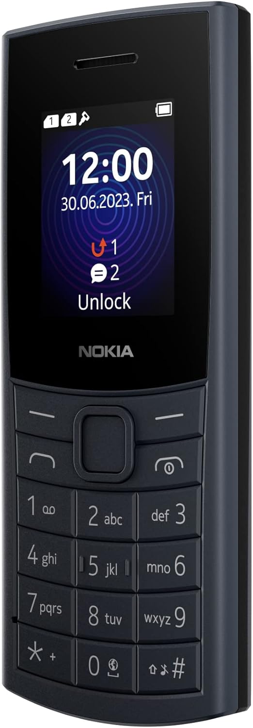 Nokia 110 4G Feature Phone with 4G, Camera, Bluetooth, FM radio, MP3 player, MicroSD, Long-Lasting Battery, and Pre-loaded Games, Dual Sim