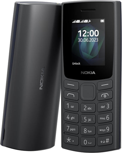 Nokia 105 2G Feature Phone with long-lasting battery, 12 hours of talk-time, wireless FM radio, large display, and tactile keyboard, Dual Sim - Charcoal