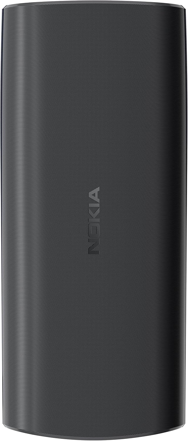 Nokia 105 2G Feature Phone with long-lasting battery, 12 hours of talk-time, wireless FM radio, large display, and tactile keyboard, Dual Sim - Charcoal