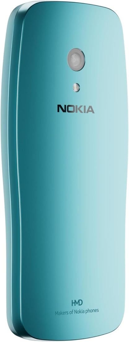Nokia 3210 feature phone with 4G, 2.4" display, Retro design, 2MP camera, Dual SIM, Cloud Apps, 1450mAh battery, USB Type-C charging, Micro SD slot up to 32GB, Bluetooth 5.0 - Scuba