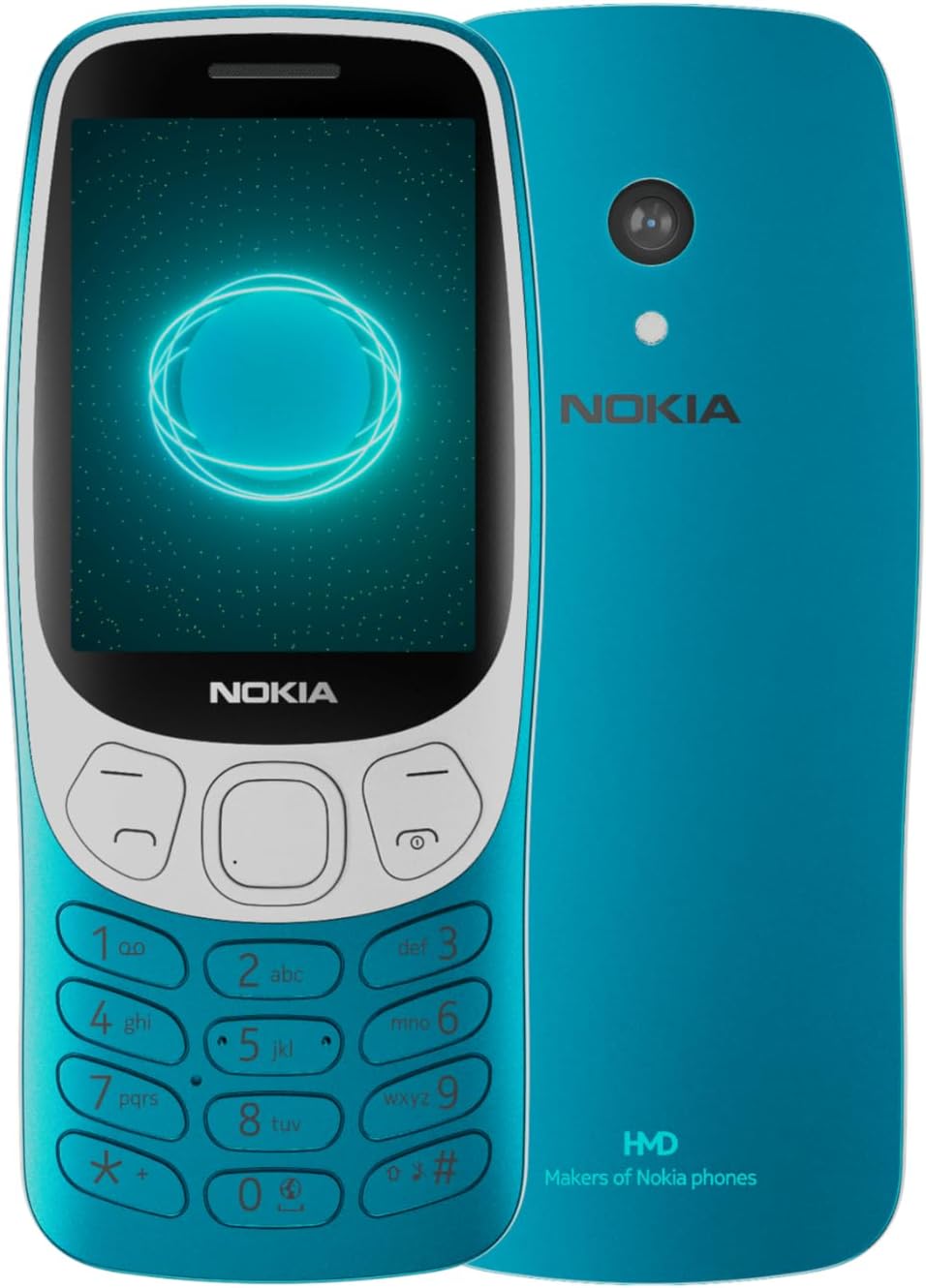 Nokia 3210 feature phone with 4G, 2.4" display, Retro design, 2MP camera, Dual SIM, Cloud Apps, 1450mAh battery, USB Type-C charging, Micro SD slot up to 32GB, Bluetooth 5.0 - Scuba