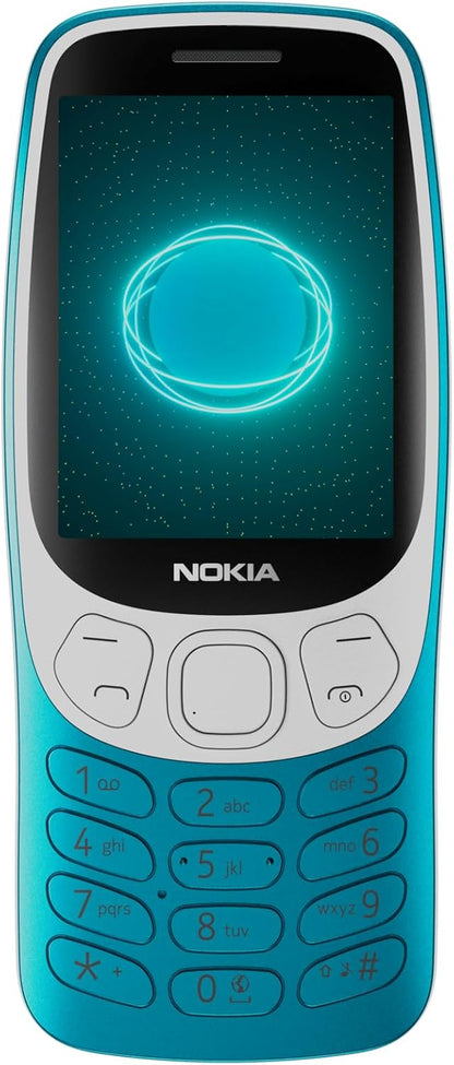 Nokia 3210 feature phone with 4G, 2.4" display, Retro design, 2MP camera, Dual SIM, Cloud Apps, 1450mAh battery, USB Type-C charging, Micro SD slot up to 32GB, Bluetooth 5.0 - Scuba