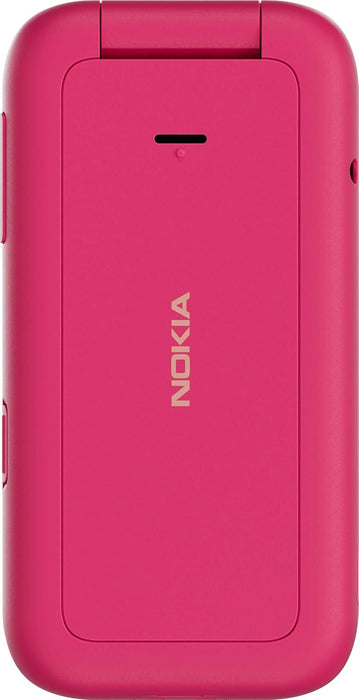 Nokia 2660 Flip Feature Phone with 2.8" display, 4G Connectivity, built-in camera, MP3 player, Classic games, a battery that lasts for days, Perfect for digital detox, Dual SIM - Pop Pink