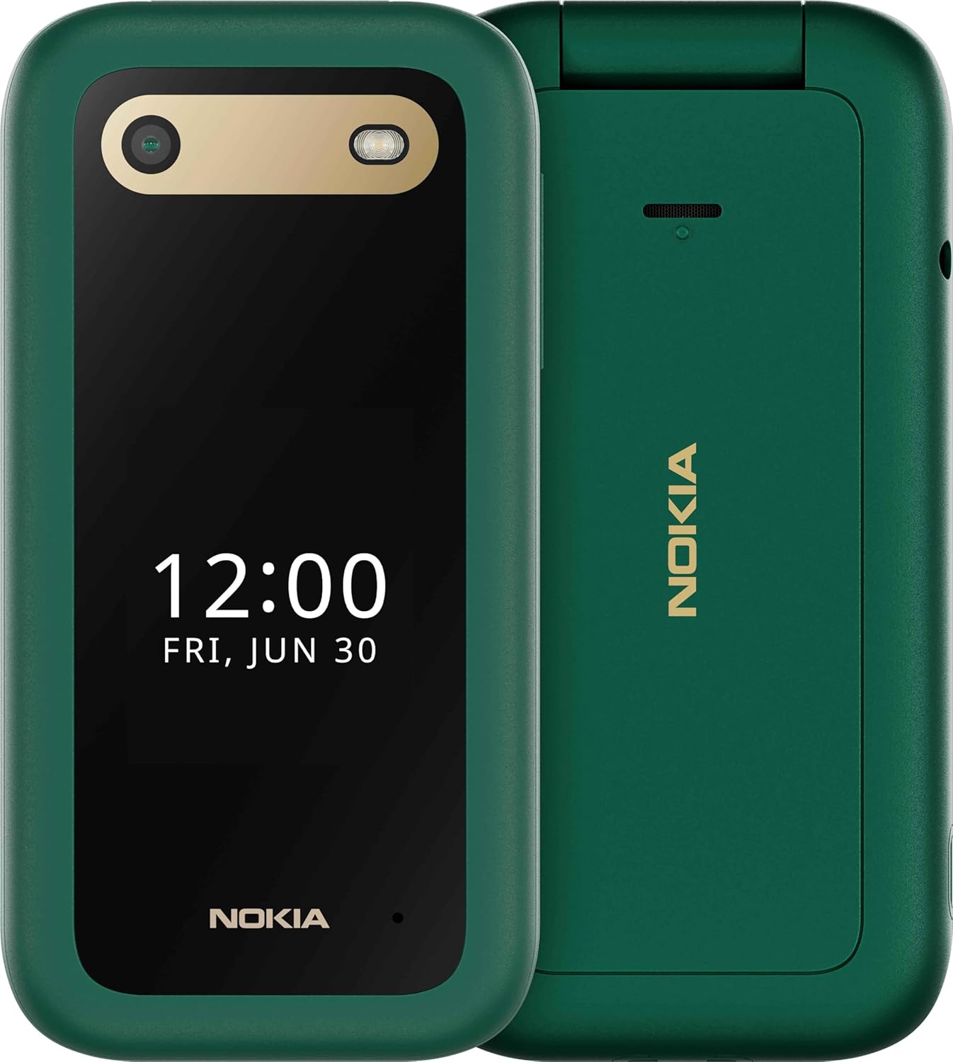 Nokia 2660 Flip Feature Phone with 2.8" display, 4G Connectivity, built-in camera, MP3 player, Classic games, a battery that lasts for days, Perfect for digital detox, Dual SIM - Lush Green